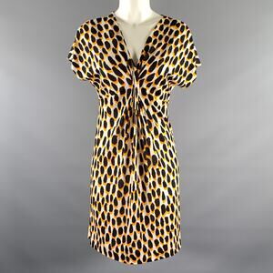Diane Von Furstenberg | Dresses | Diane Von Furstenberg Layla Shirred  Printed Mini Dress In Animal Print Polyester | Poshmark